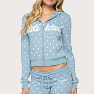 Dilly Polka Dot Waffle Hoodie