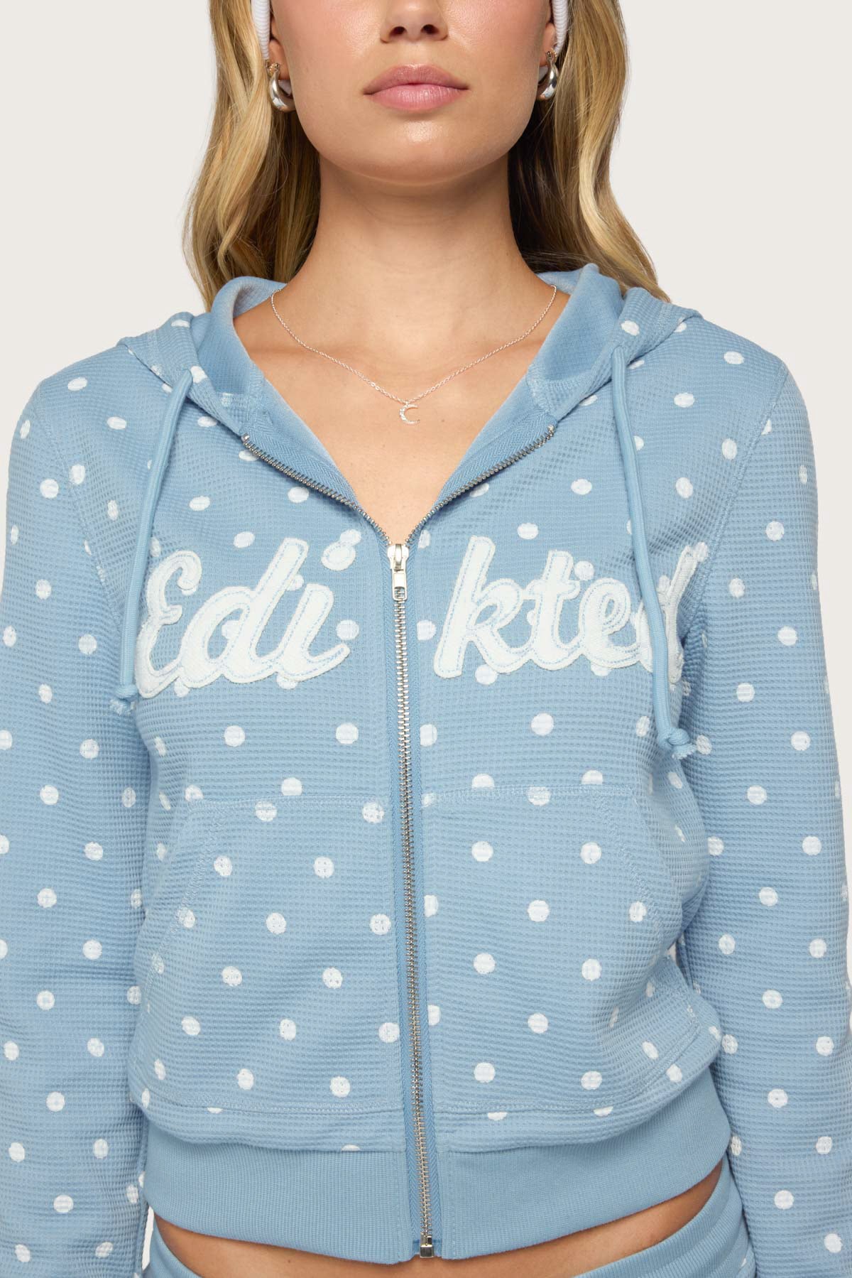 Dilly Polka Dot Waffle Hoodie - Image 3