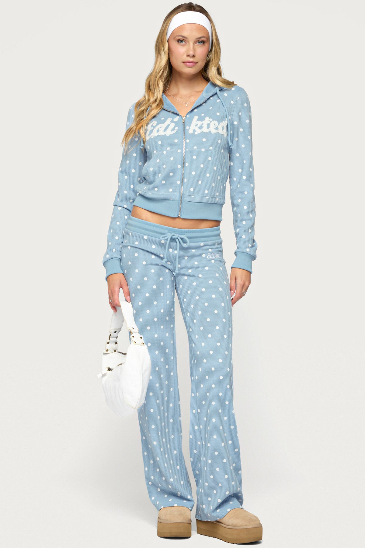 Dilly Polka Dot Waffle Hoodie - Image 2