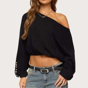 Gella Long Sleeve Knit Crop Top