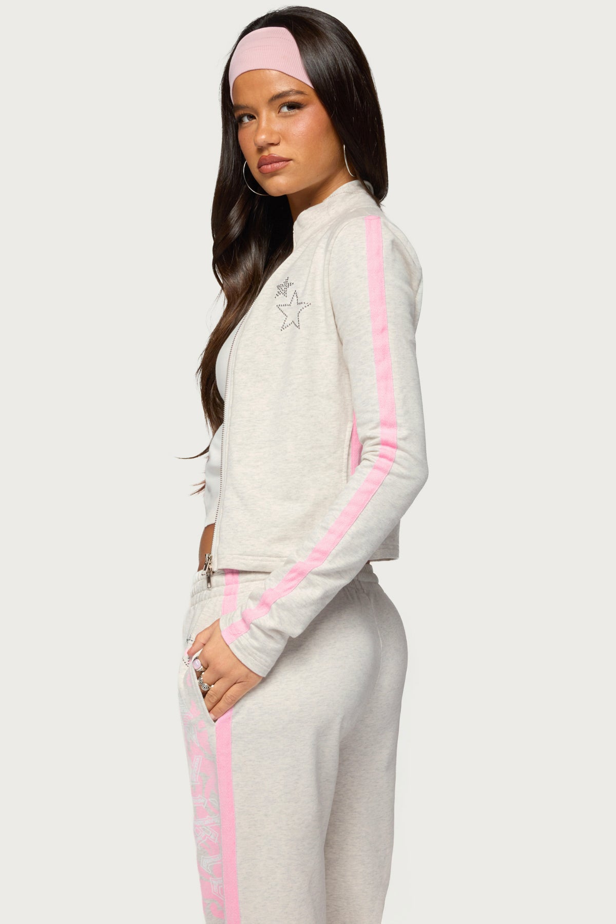 Starry Zip Up Long Sleeve Top - Image 6