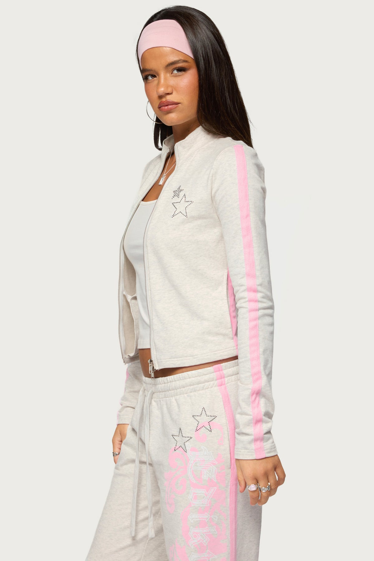 Starry Zip Up Long Sleeve Top - Image 3