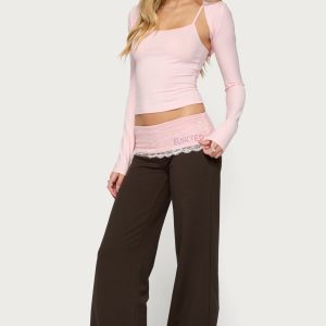 Chrissie Lacey Contrast Foldover Pants