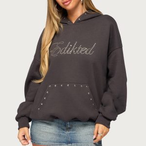Edikted Rockstar Studded Hoodie