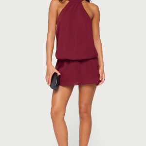 Laira Chiffon High Neck Mini Dress