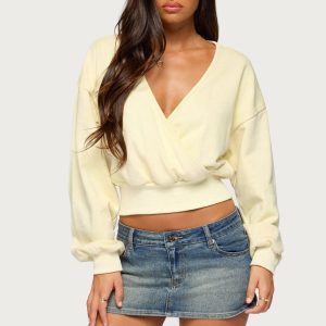 Narli Wrap Cropped Sweatshirt