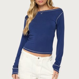 Brooklynn Boat Neck Long Sleeve Top