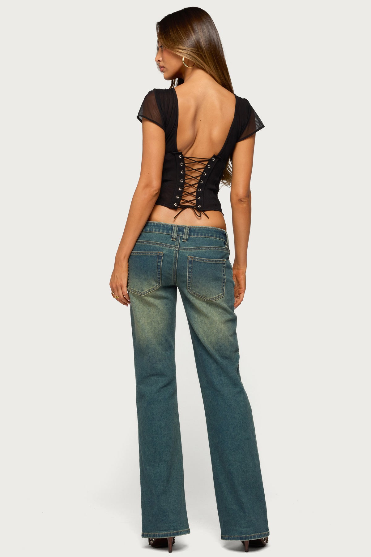 Julieth Keyhole Cutout Flutter Sleeve Corset - Image 2