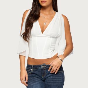 Shirilee Chiffon Flutter Sleeve Corset