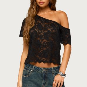Elenora Off Shoulder Sheer Lace Top