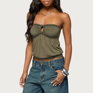 Vaela Strapless Chain Bubble Top