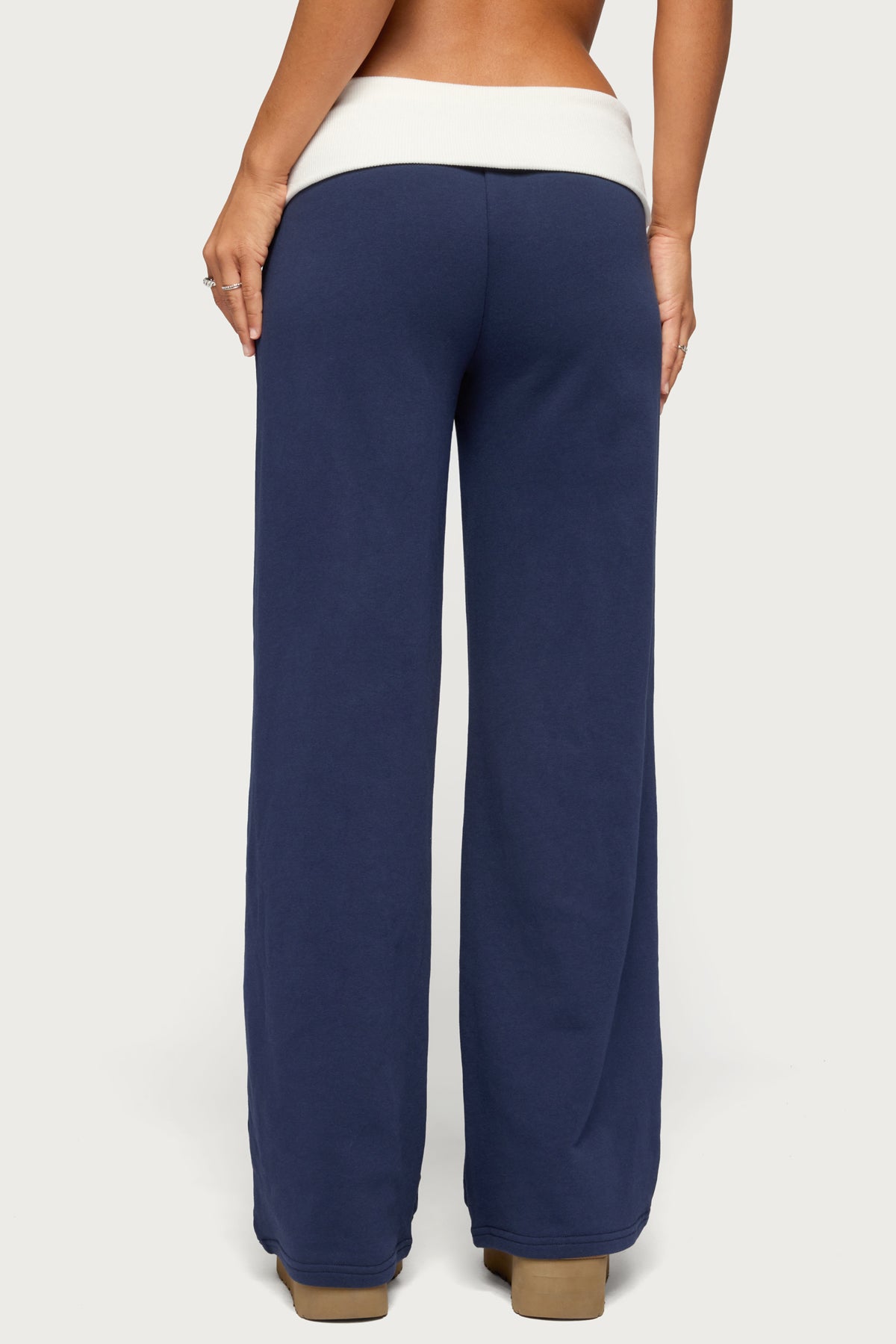 Edikted Contrast Foldover Sweatpants - Image 5
