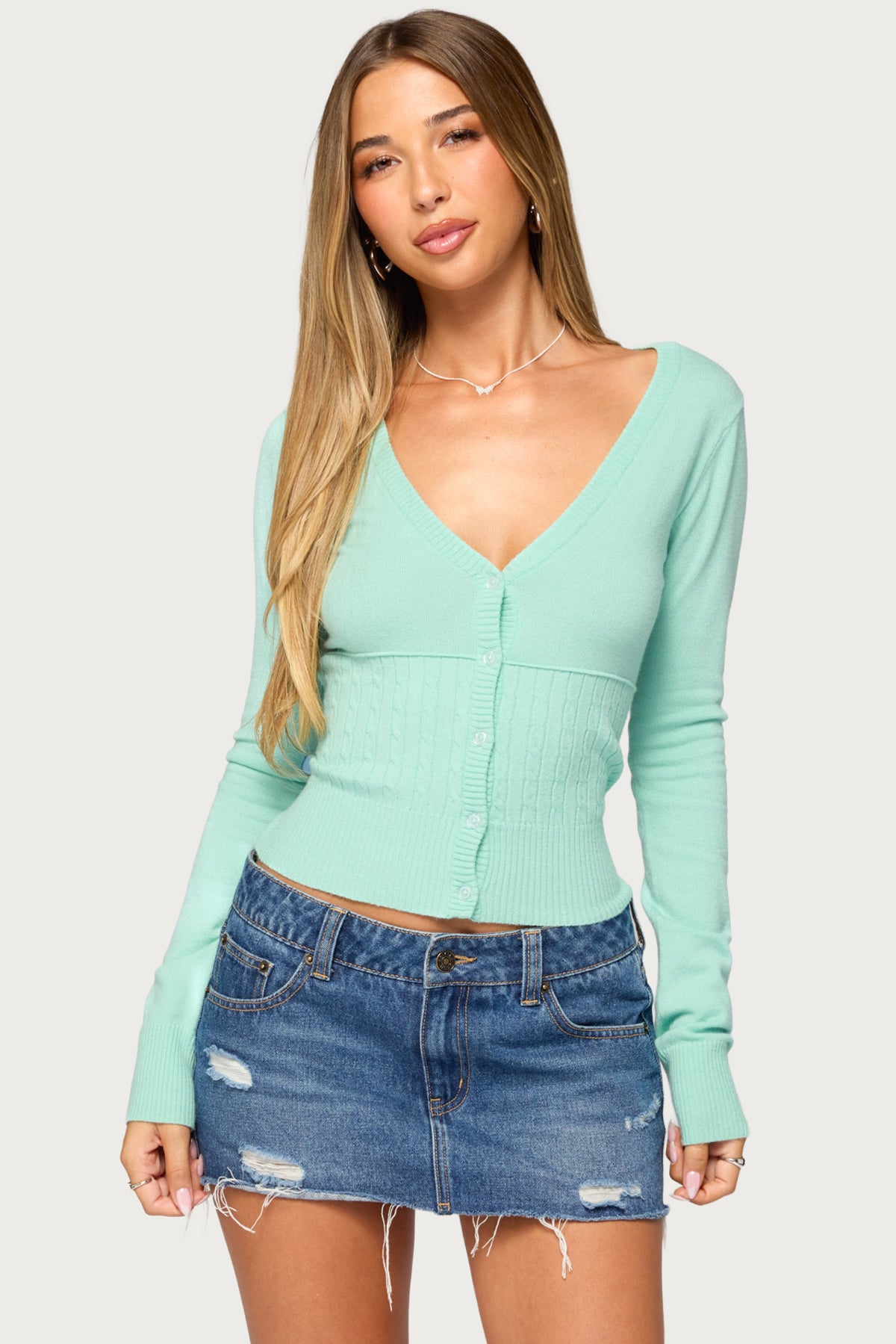 Drue Cable Knit Cardigan - Image 2