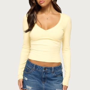 Jima V Neck Long Sleeve Top