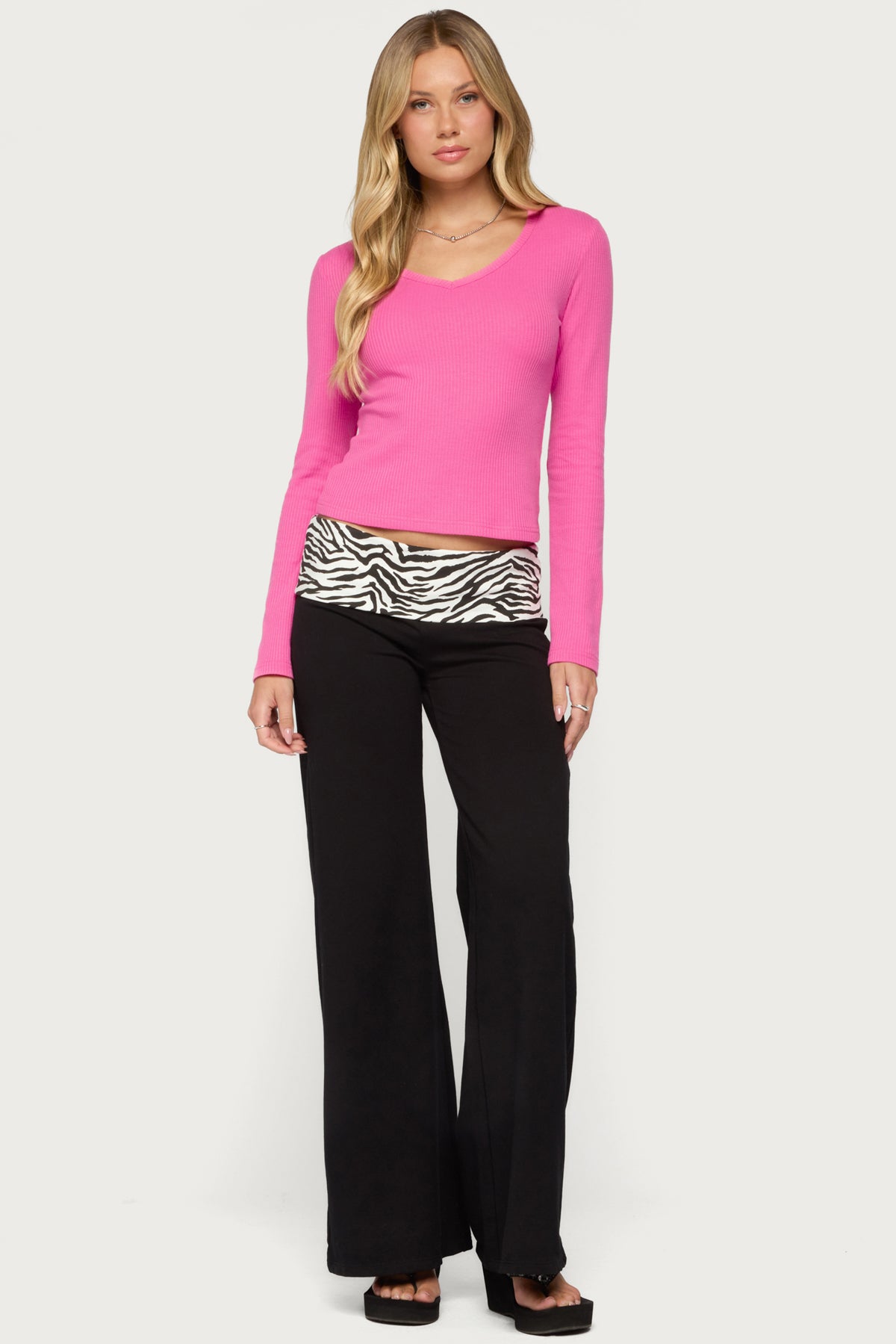 Yasmeen Long Sleeve Waffle Top - Image 4
