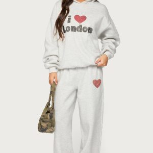 London Obsessed Rhinestone Sweatpants