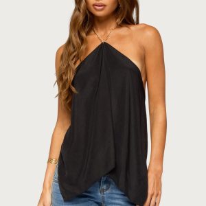 Elni Chain Backless Halter Top