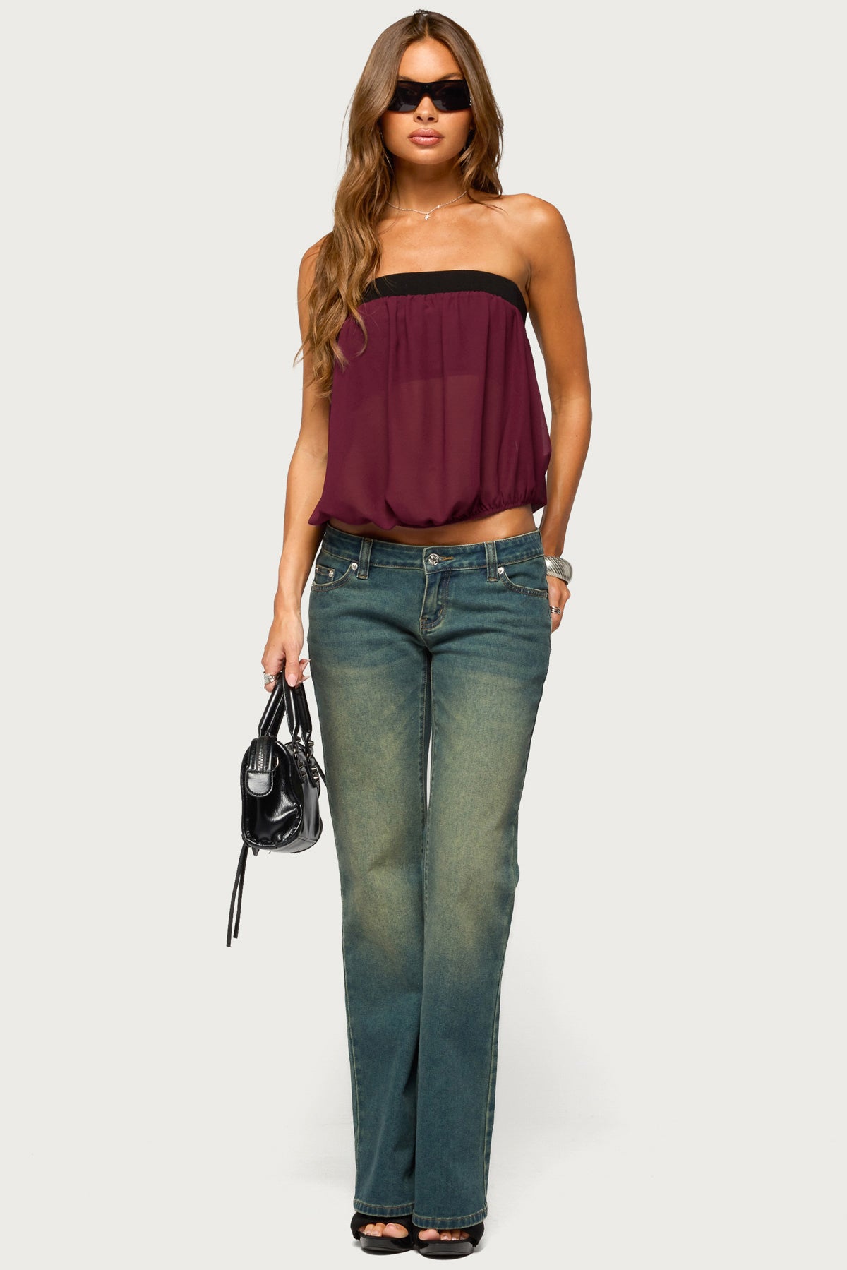 Ulke Chiffon Bubble Strapless Top - Image 2