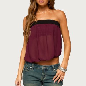 Ulke Chiffon Bubble Strapless Top