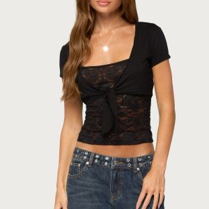 Diah Lacey Two Piece Tie Front Top