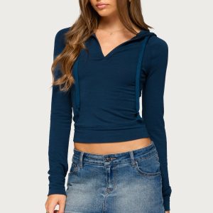 Mairy Hooded Long Sleeve Top