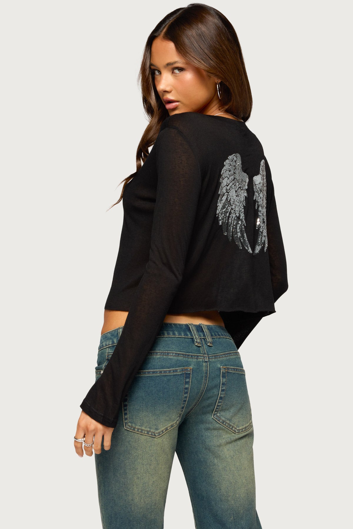 Angel Girl Sheer Long Sleeve Top - Image 2