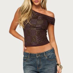 Odeth Studded Off Shoulder Top