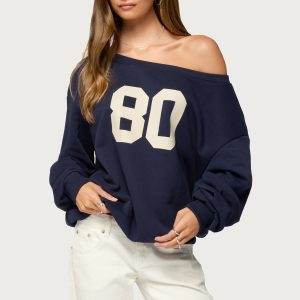 80 Girl Off Shoulder Sweatshirt