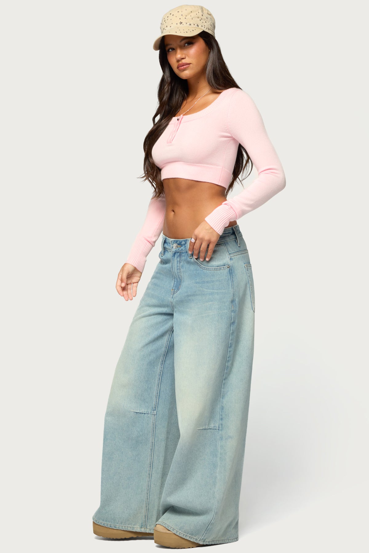 Tammee Knit Henley Crop Top - Image 4