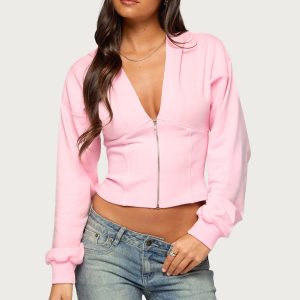 Fely Zip Up Hooded Top