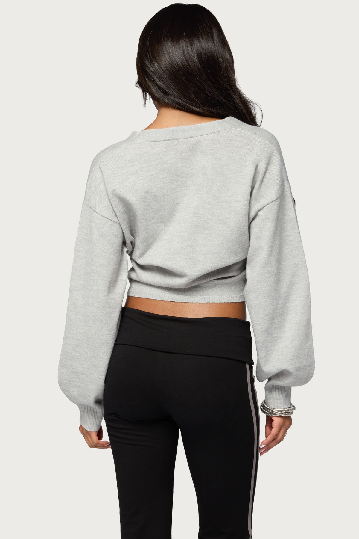 Jiara Balloon Sleeve V Neck Cardigan - Image 5