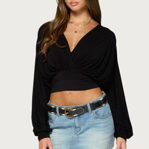 Nadalie Long Sleeve Wrap Top