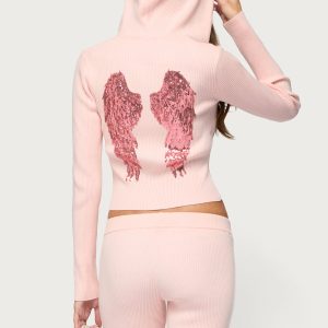 Ethie Knit Angel Zip Up Hoodie