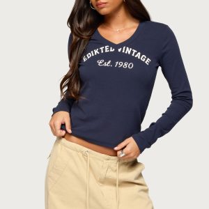 1980 Vintage V Neck Top