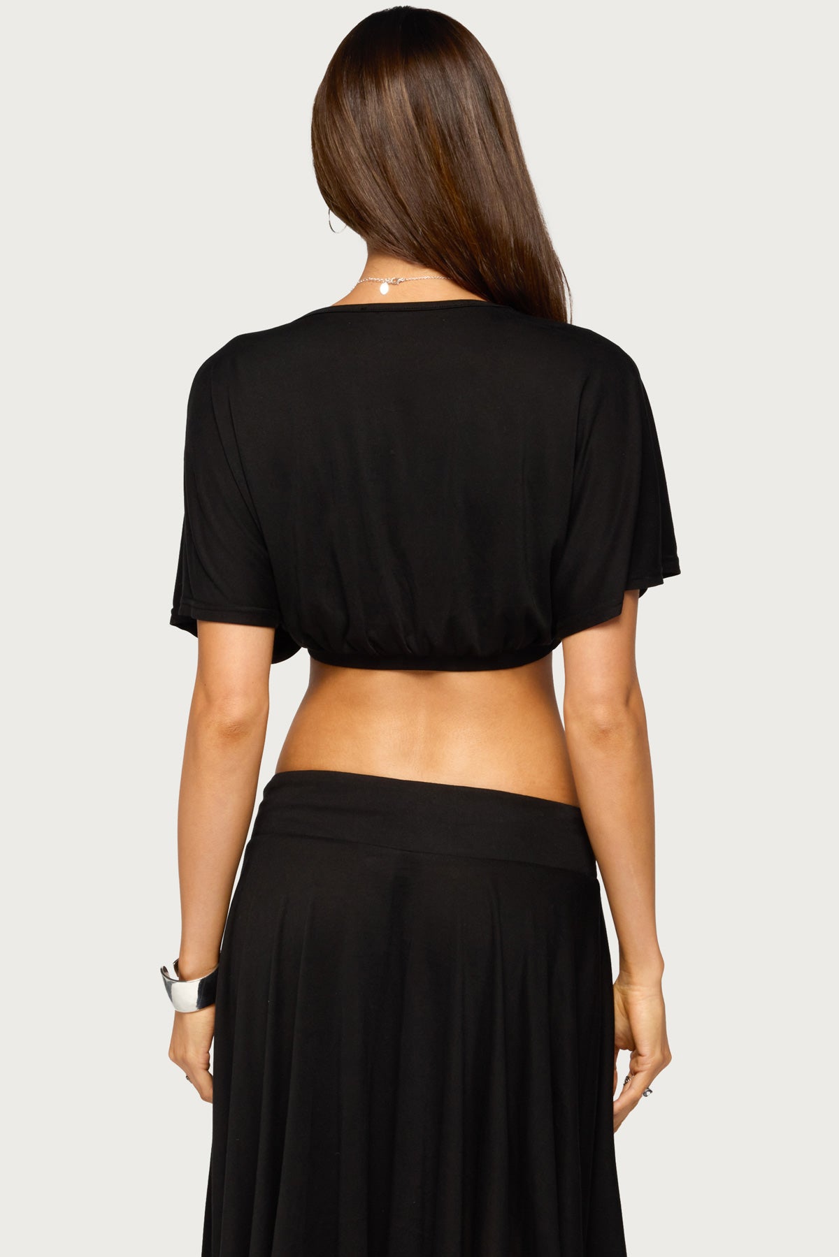 Dida Cropped Beaded V Neck Top - Image 5