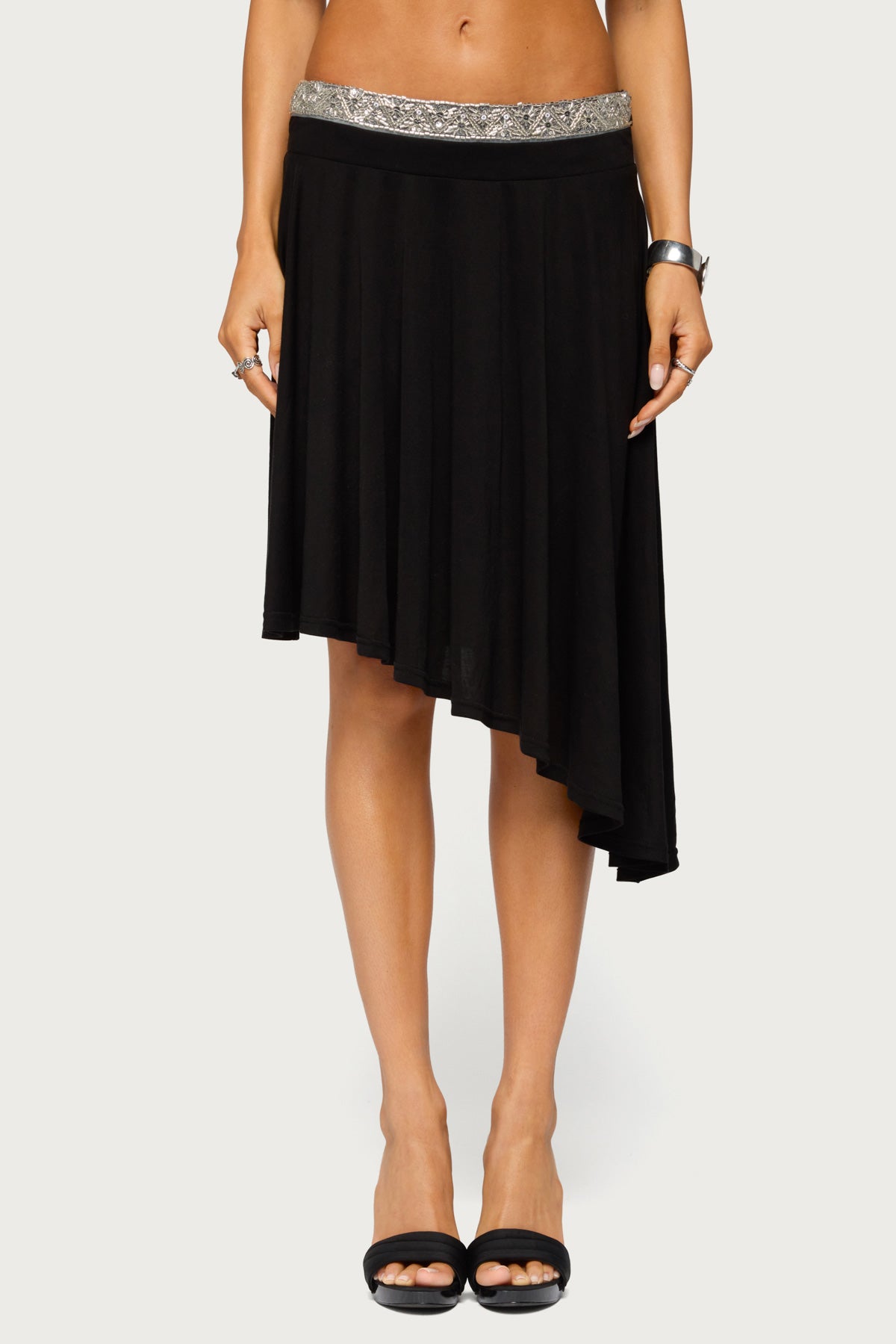 Dida Asymmetric Beaded Midi Skirt - Image 2