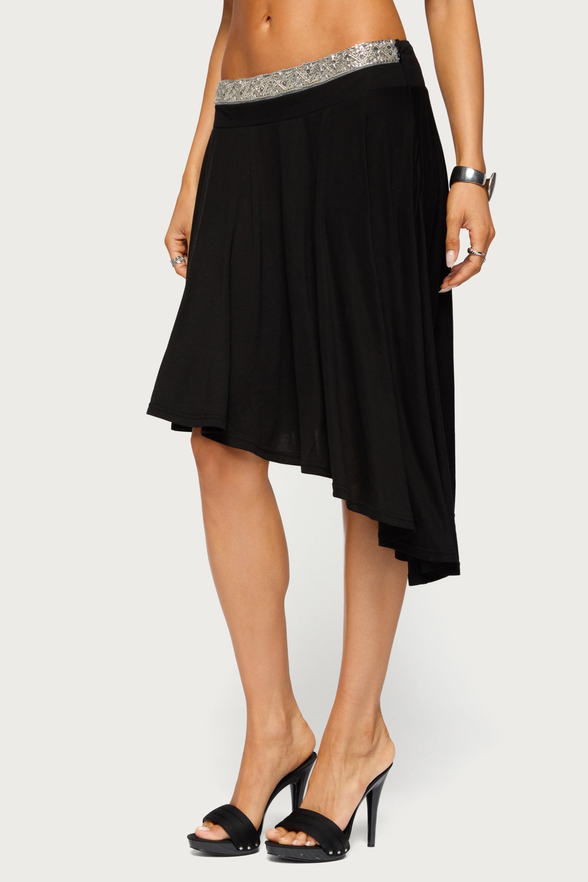 Dida Asymmetric Beaded Midi Skirt - Image 3