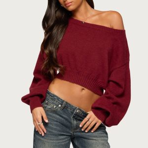 Karsen Off Shoulder Cropped Sweater