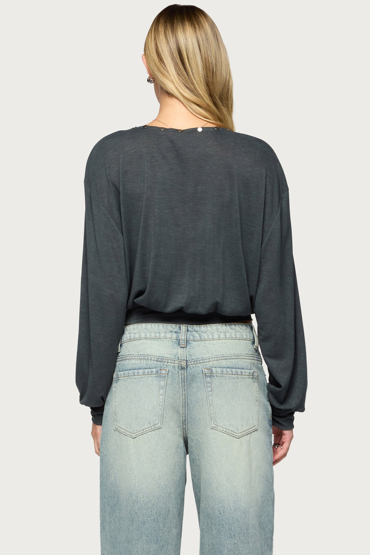 Ebby Studded Long Sleeve Wrap Top - Image 5