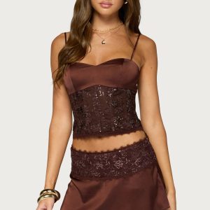 Kya Lacey Satin Effect Corset