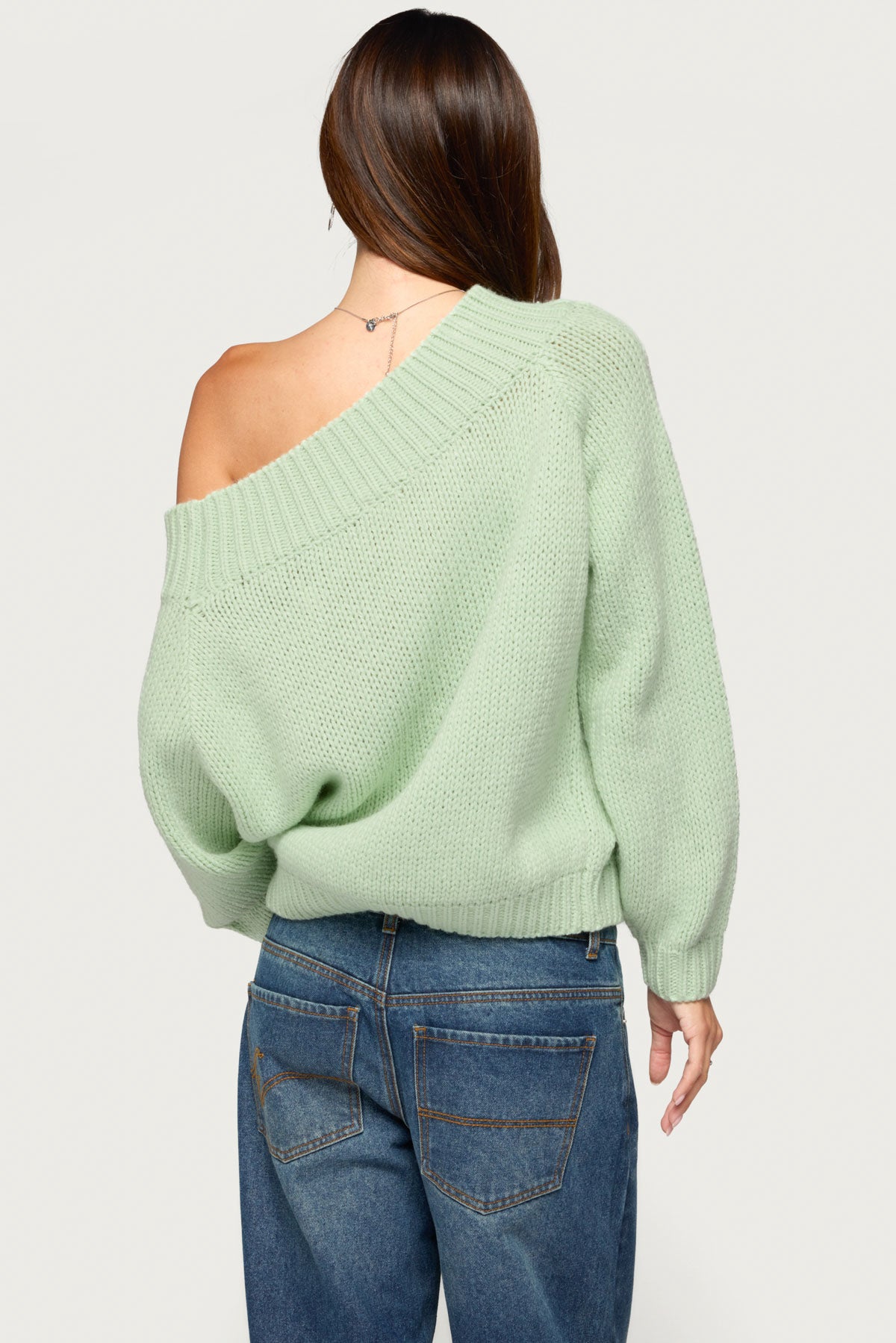 Lanka Oversized Off Shoulder Knit Sweater - Image 5