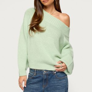 Lanka Oversized Off Shoulder Knit Sweater