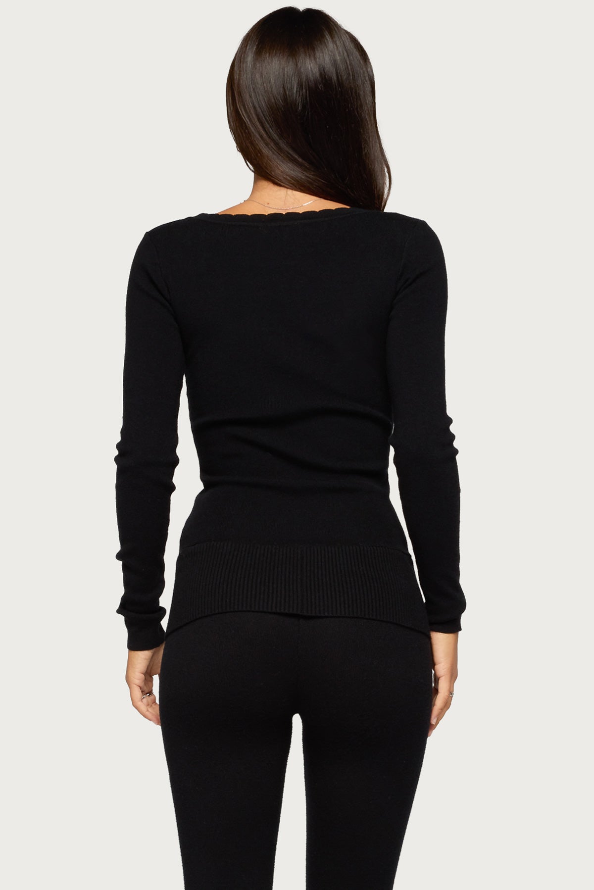 Raira Scalloped Knit Long Sleeve Top - Image 5