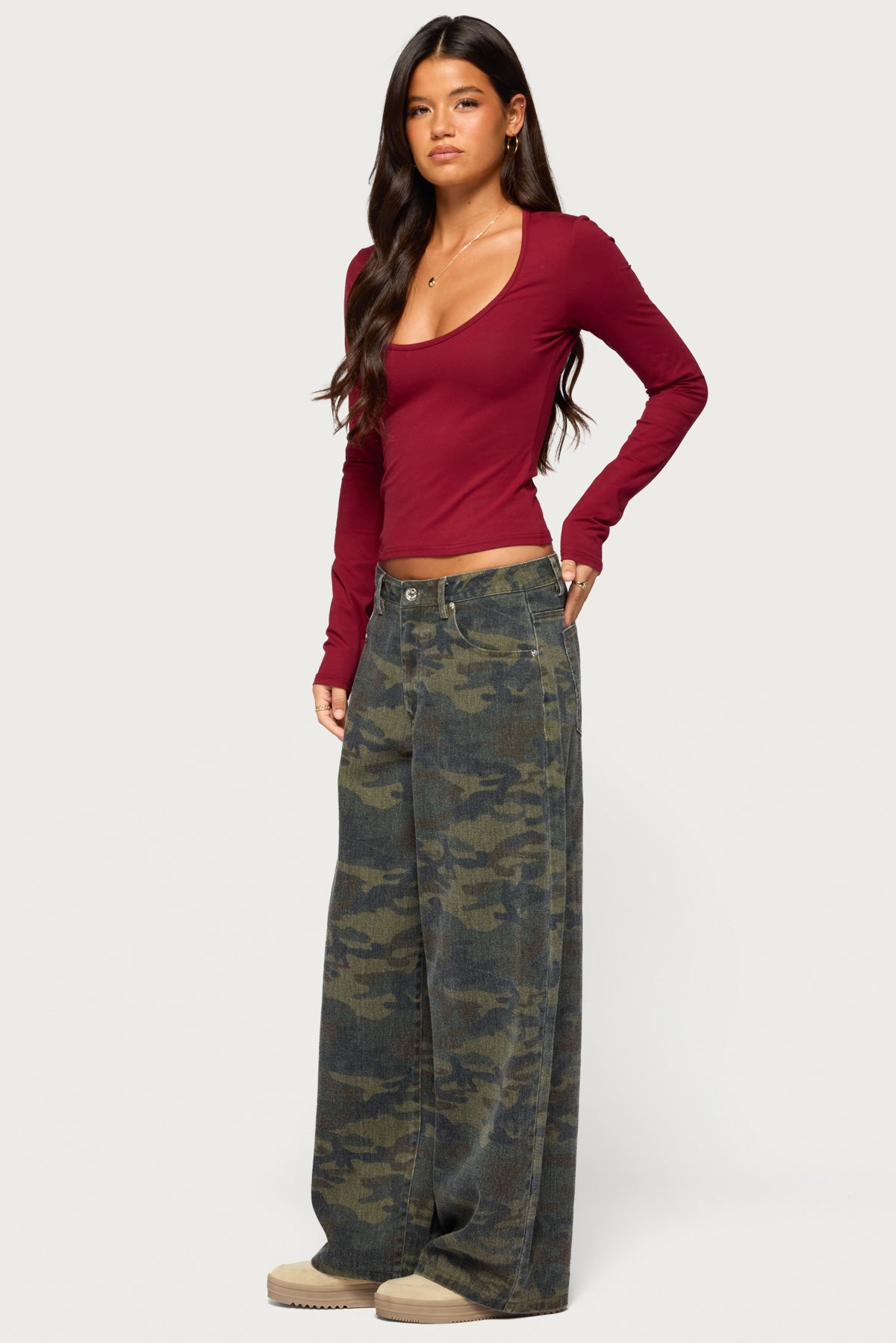 Suzie Scoop Neck Long Sleeve Top - Image 4
