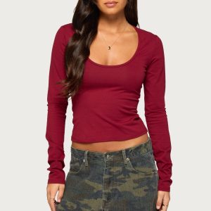 Suzie Scoop Neck Long Sleeve Top