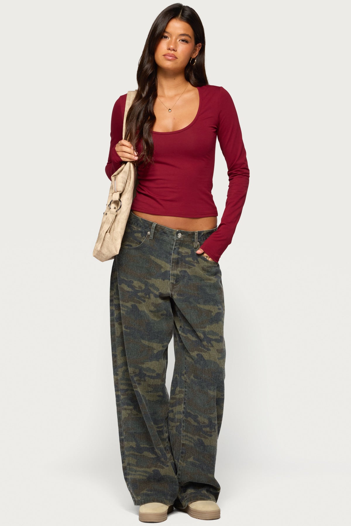 Suzie Scoop Neck Long Sleeve Top - Image 2