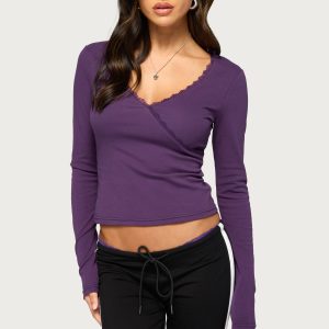 Ellyana Lacey Long Sleeve Top