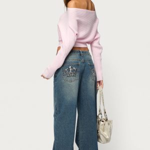 Crown Low Rise Wide Leg Jeans