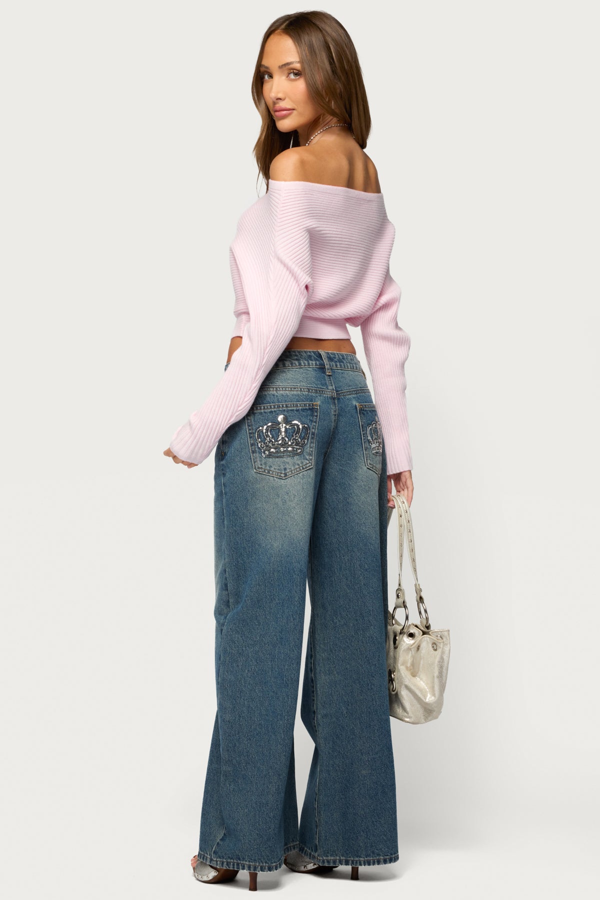 Crown Low Rise Wide Leg Jeans
