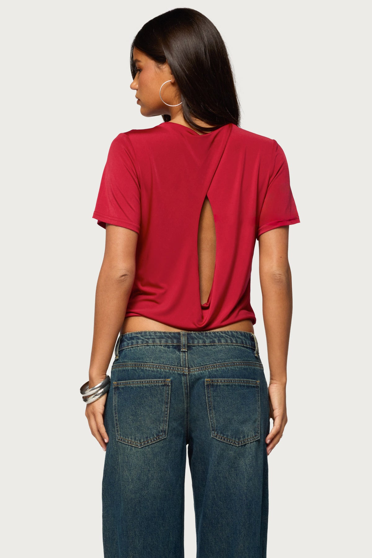 Arleth Draped Keyhole Cutout Top - Image 5